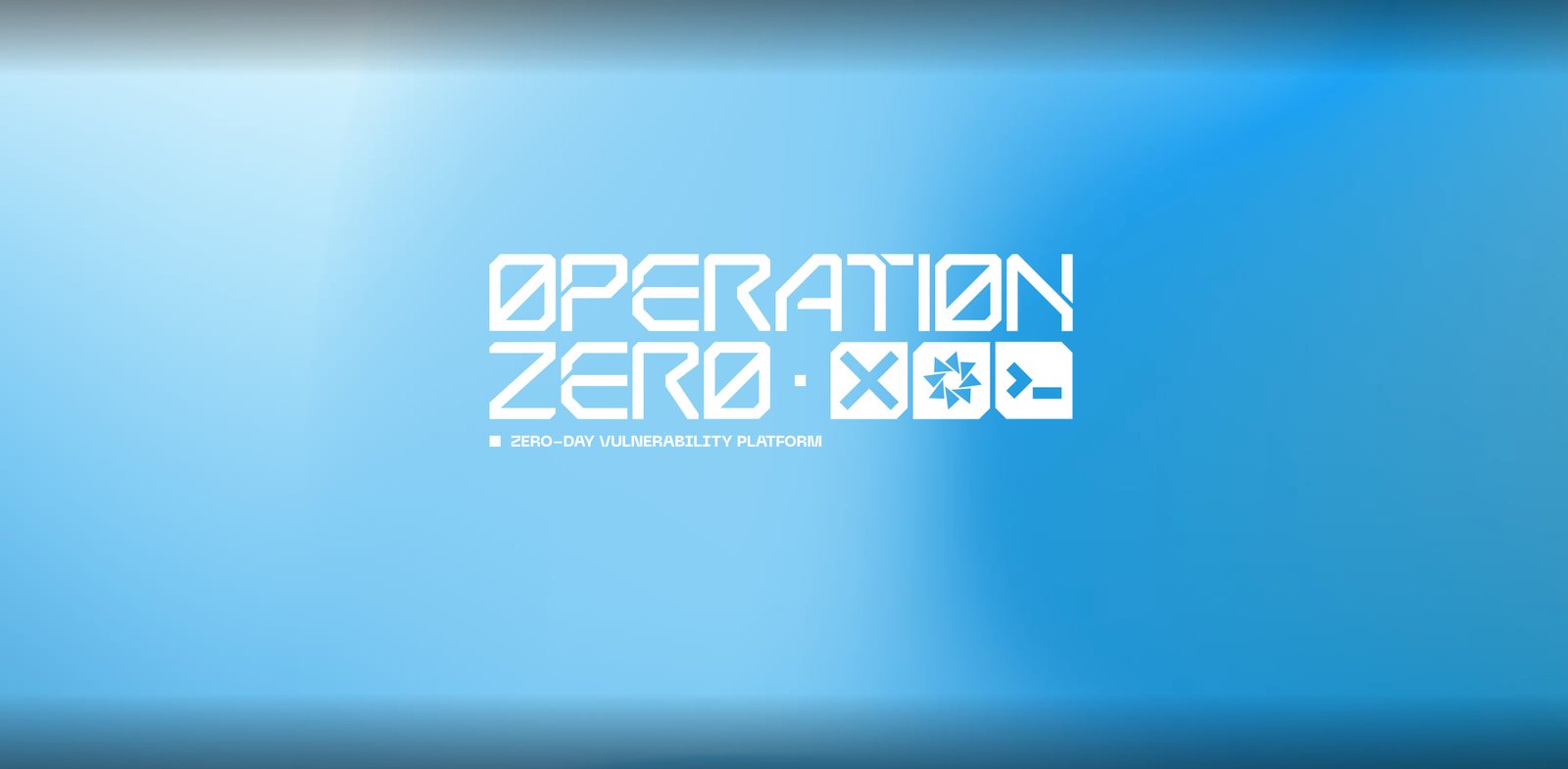 The Operation Zero logo, “Zero-day vulnerability platform”, on a blue gradient